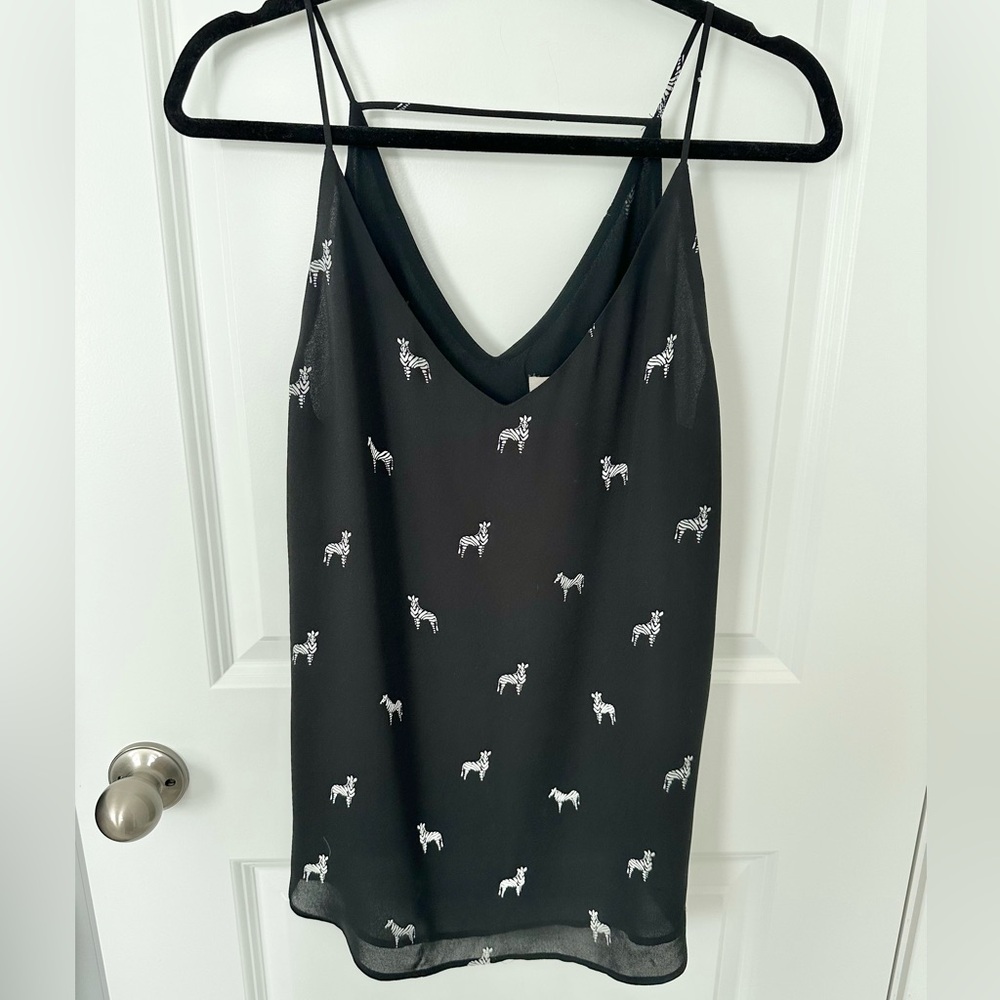 LOFT Zebra Print Strappy Cami